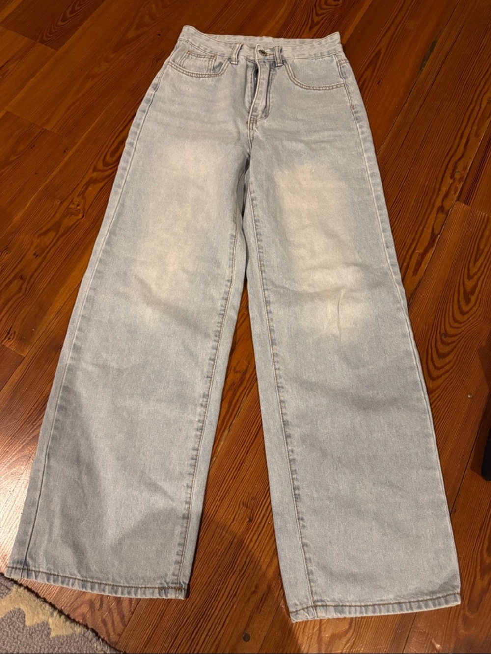 SHEIN Light Wash High Rise Wide Leg Jeans